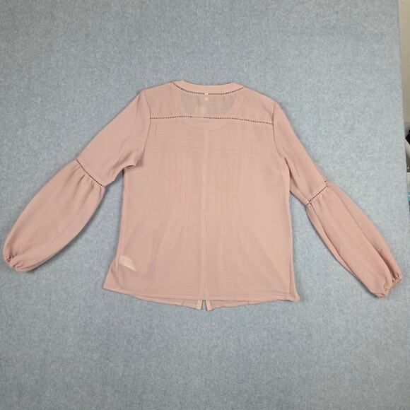NWT Maurices Blouse Womens Size Small Sheer Long Sleeve Button Down Blush Color - Picture 8 of 16